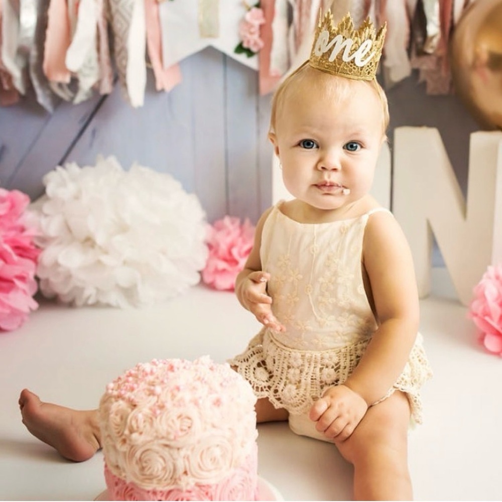 Cream Lace Baby Outfit